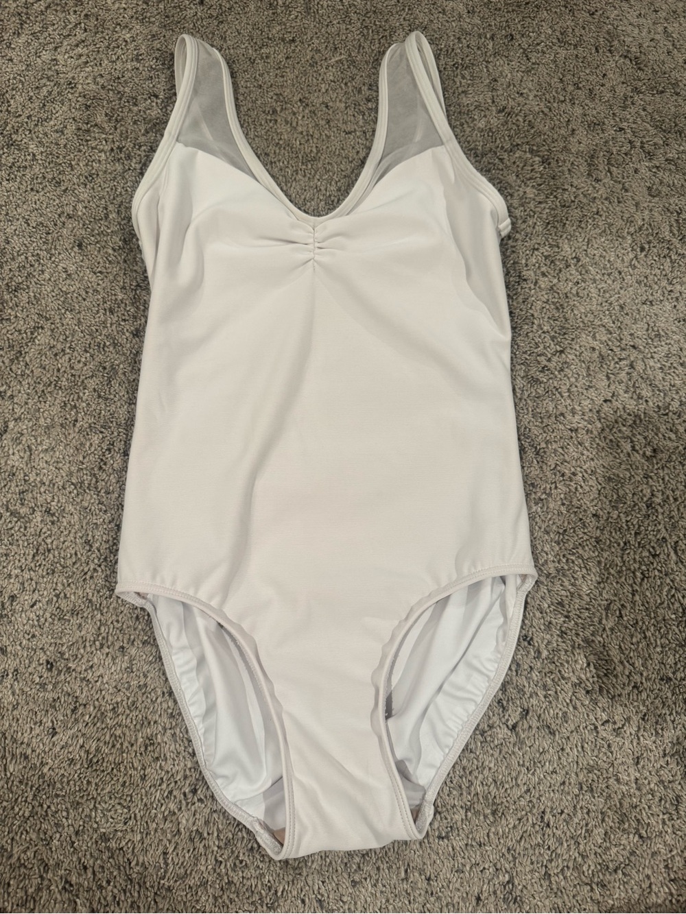 White Fully Lined Eleve Leotard - Size Small